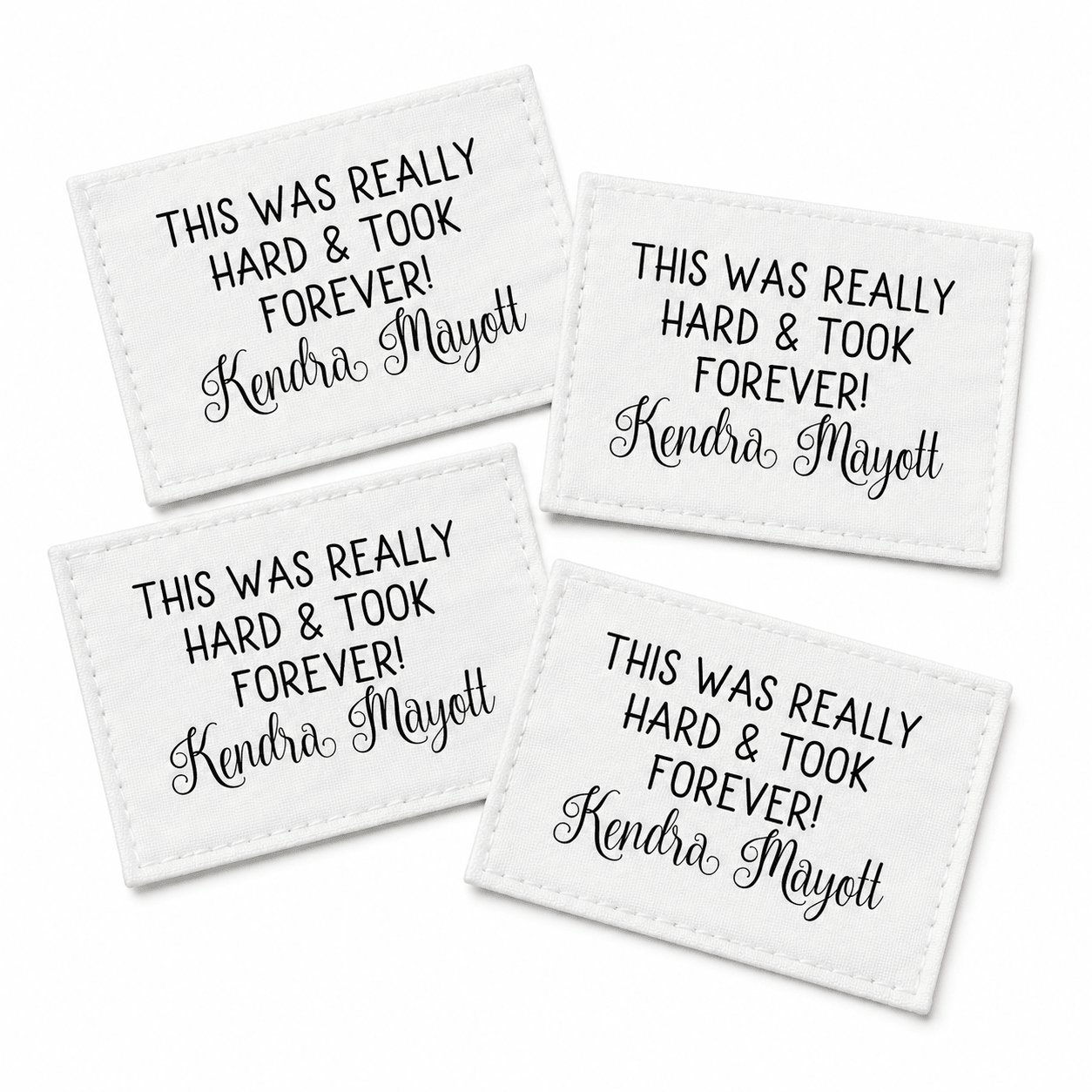 Personalized “This Was Really Hard & Took Forever” Quilt Label | Custom Maker Name Cotton or Polyester Quilt Tag - Jammin Threads