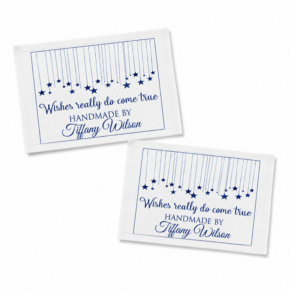 Personalized Wishes Come True Quilt Label – Hanging Stars Quilt Tag - Jammin Threads