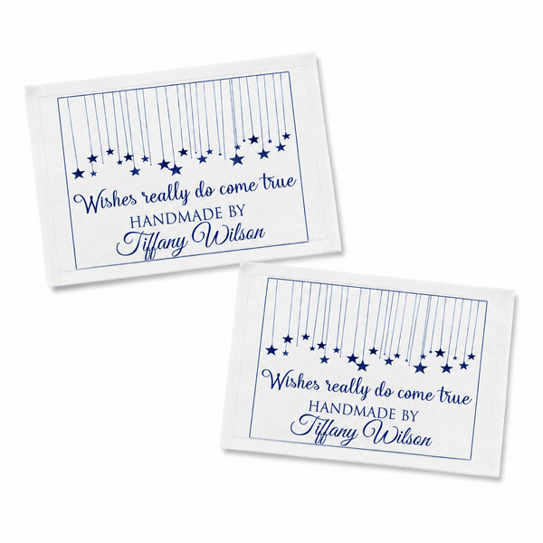 Personalized Wishes Come True Quilt Label – Hanging Stars Quilt Tag - Jammin Threads