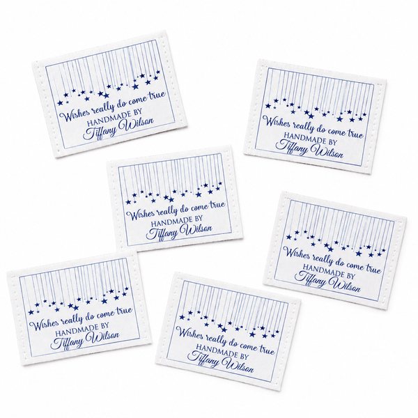 Personalized Wishes Come True Quilt Label – Hanging Stars Quilt Tag - Jammin Threads