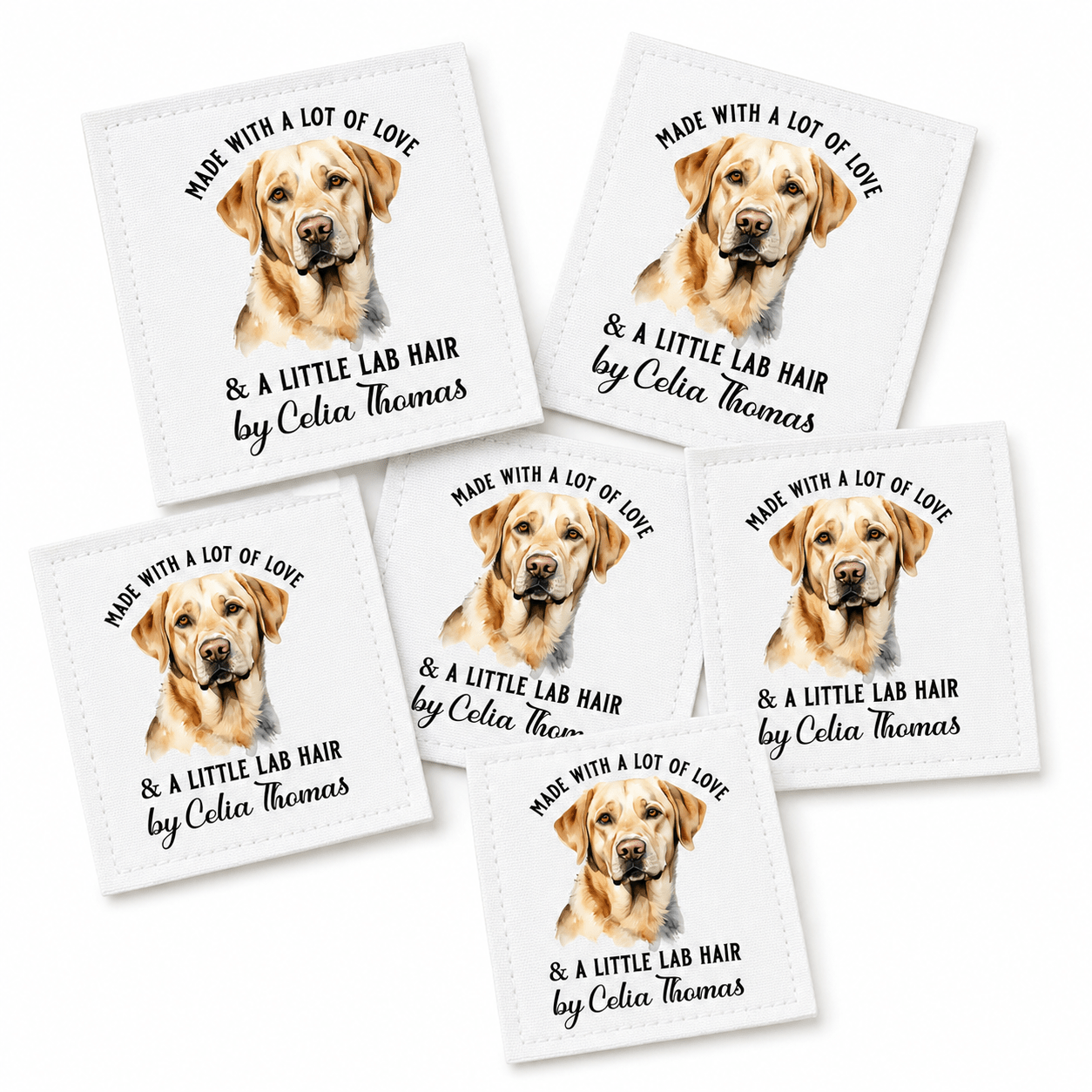 Personalized Yellow Lab Quilt Label – Made with Love & a Little Lab Hair - Jammin Threads