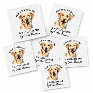 Personalized Yellow Lab Quilt Label – Made with Love & a Little Lab Hair - Jammin Threads