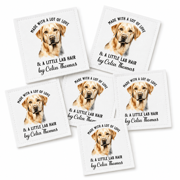Personalized Yellow Lab Quilt Label – Made with Love & a Little Lab Hair - Jammin Threads