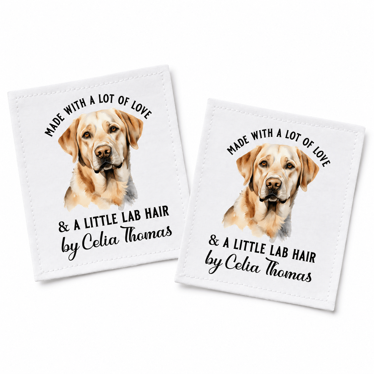 Personalized Yellow Lab Quilt Label – Made with Love & a Little Lab Hair - Jammin Threads
