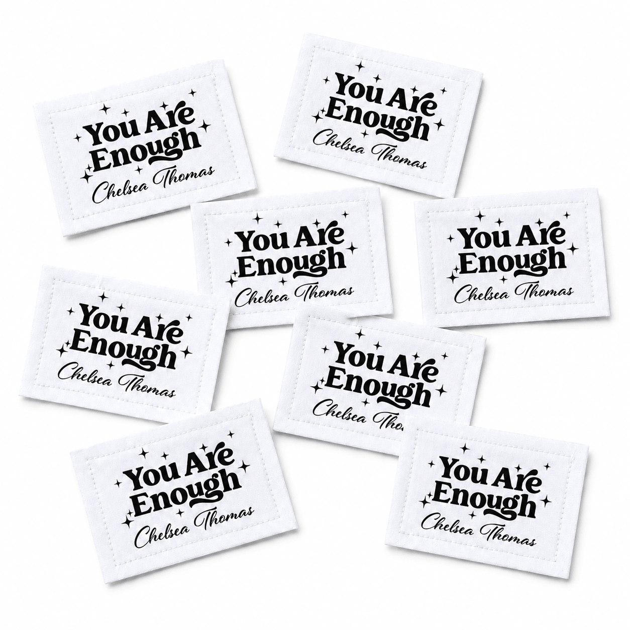 Personalized You Are Enough Quilt Label, Custom Maker Name Quilt Tag, Inspirational Sew - On Quilt Label - Jammin Threads