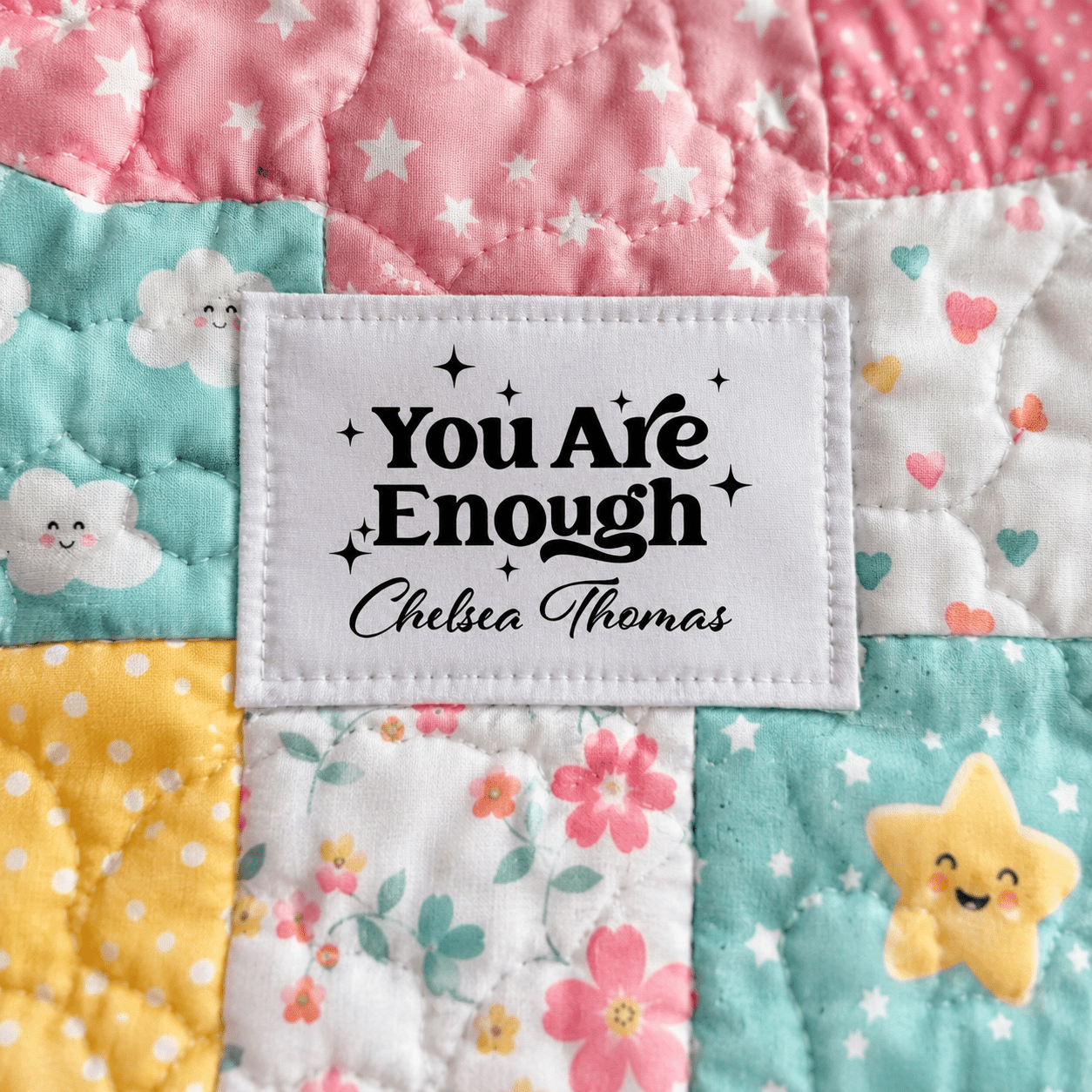 Personalized You Are Enough Quilt Label, Custom Maker Name Quilt Tag, Inspirational Sew - On Quilt Label - Jammin Threads