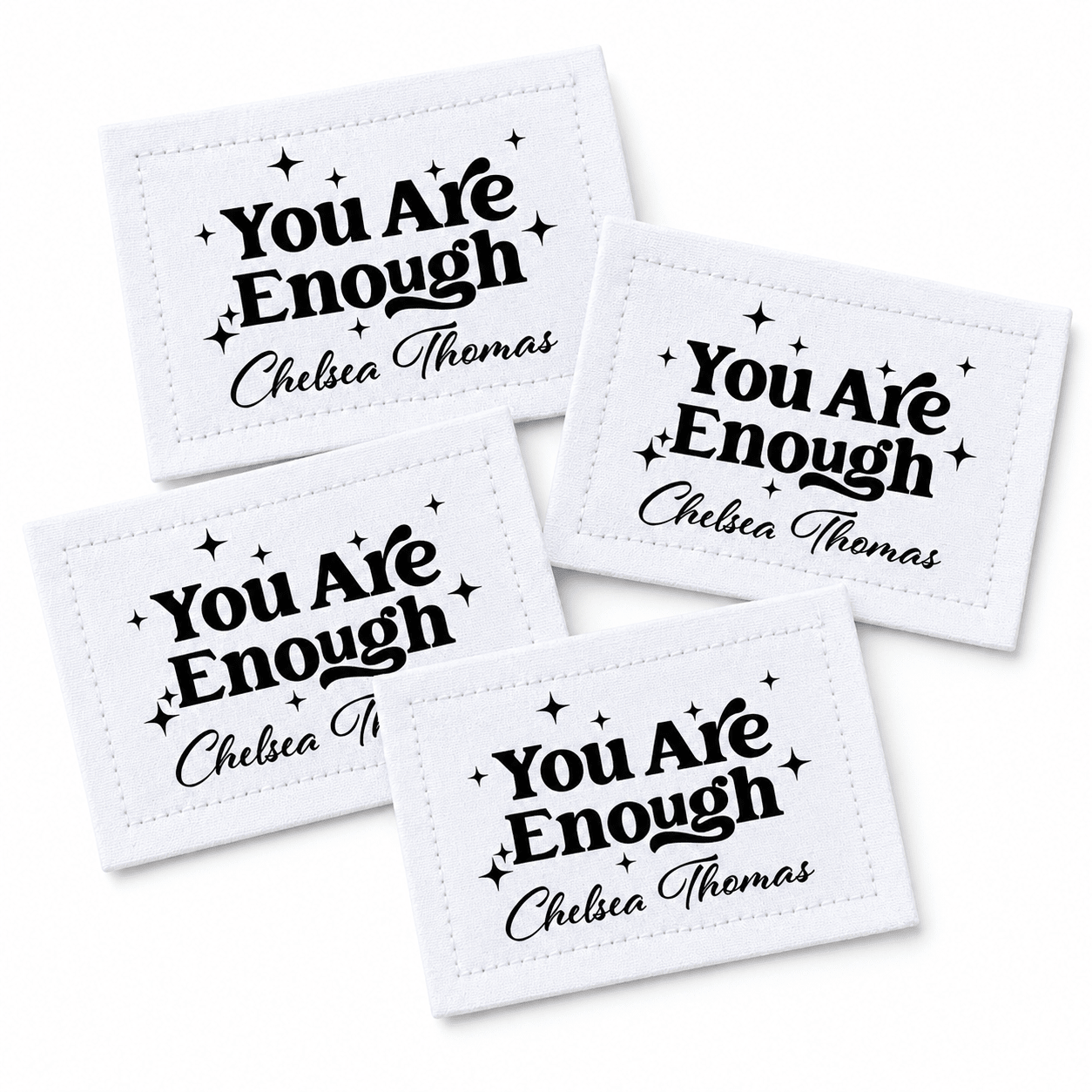 Personalized You Are Enough Quilt Label, Custom Maker Name Quilt Tag, Inspirational Sew - On Quilt Label - Jammin Threads