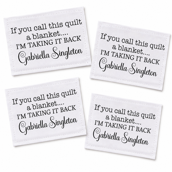 funny quilt labels