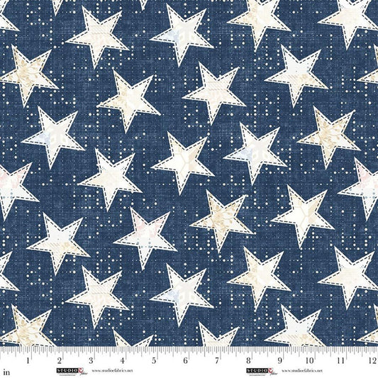 Pieces of America Quilt Fabric by Lilac Bee Designs 8592 - 73 Blue - Jammin Threads