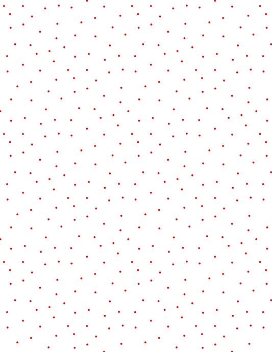 Pindots White with Red Quilt Fabric by Wilmington Prints. - Jammin Threads