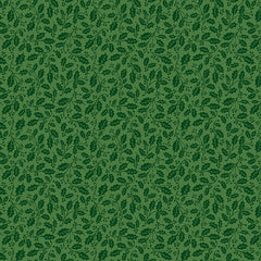 Poinsettias at Christmas Quilt Fabric Holly Green C17636-GREEN - Jammin Threads