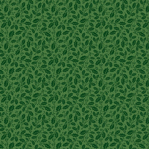 Poinsettias at Christmas Quilt Fabric Holly Green C17636-GREEN - Jammin Threads