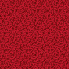 Poinsettias at Christmas Quilt Fabric Holly Red C17636-RED - Jammin Threads
