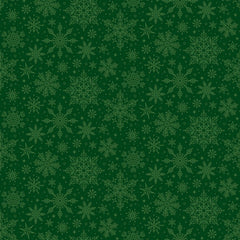 Poinsettias at Christmas Quilt Fabric Snowflakes Green C17635-GREEN - Jammin Threads