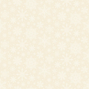 Poinsettias at Christmas Quilt Fabric Snowflakes White C17635-WHITE - Jammin Threads