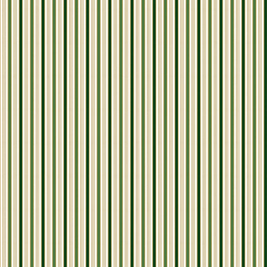 Poinsettias at Christmas Quilt Fabric Stipe Green Foil CF17634-GREEN - Jammin Threads