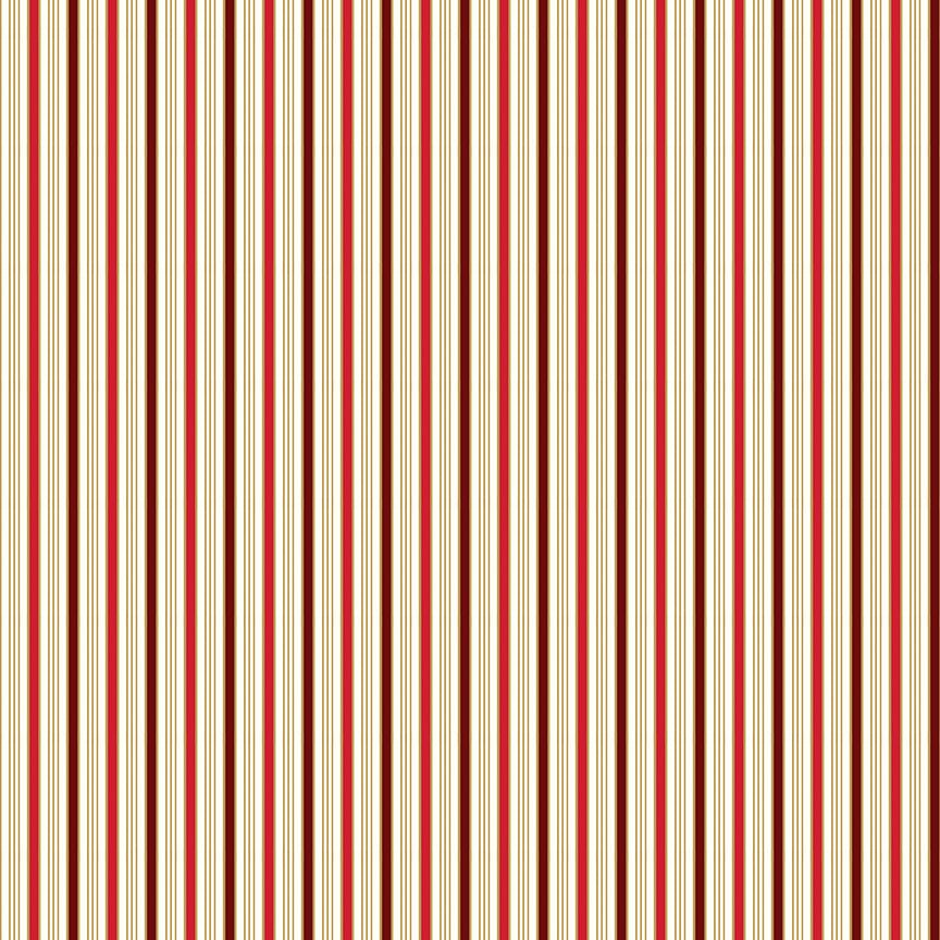 Poinsettias at Christmas Quilt Fabric Stipe Red Foil CF17634-RED - Jammin Threads