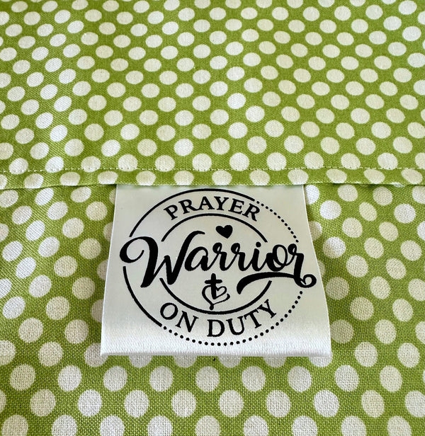 Prayer Warrior on Duty. Inspirational satin labels - Jammin Threads
