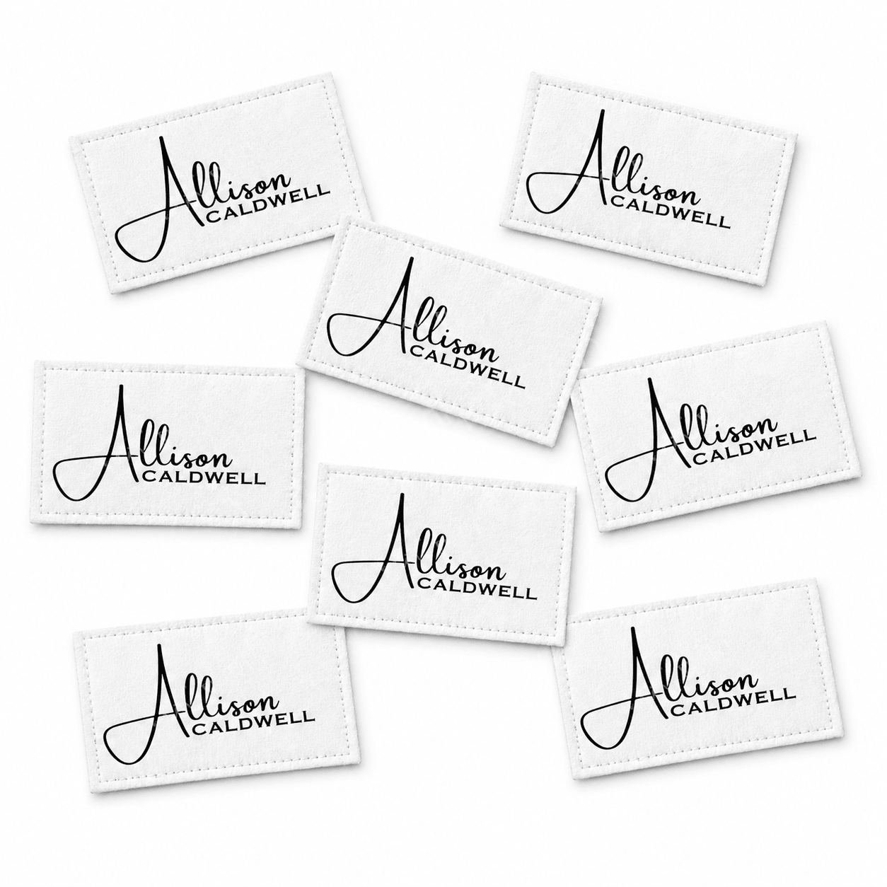 Professional Name Quilt Labels – Personalized Maker Label, 3x1 Fabric Labels (Set of 8) - Jammin Threads