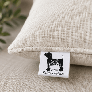 Puppy Dog Satin Labels. 1 inch satin quilt labels and tags - Jammin Threads