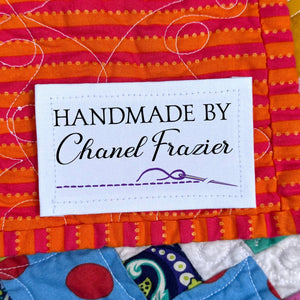 Purple Needle and Thread Quilt Label in cotton or polyester - Jammin Threads