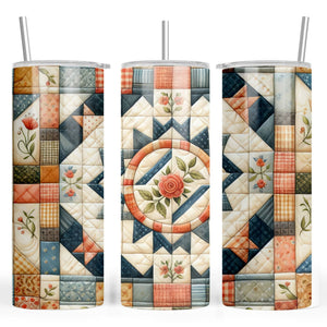 Quilt Pattern Skinny Tumbler - 20 oz. Skinny Tumbler for Quilters - Jammin Threads
