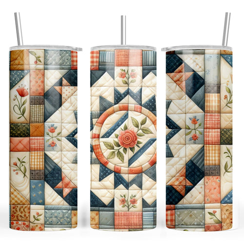 Quilt Pattern Skinny Tumbler - 20 oz. Skinny Tumbler for Quilters - Jammin Threads