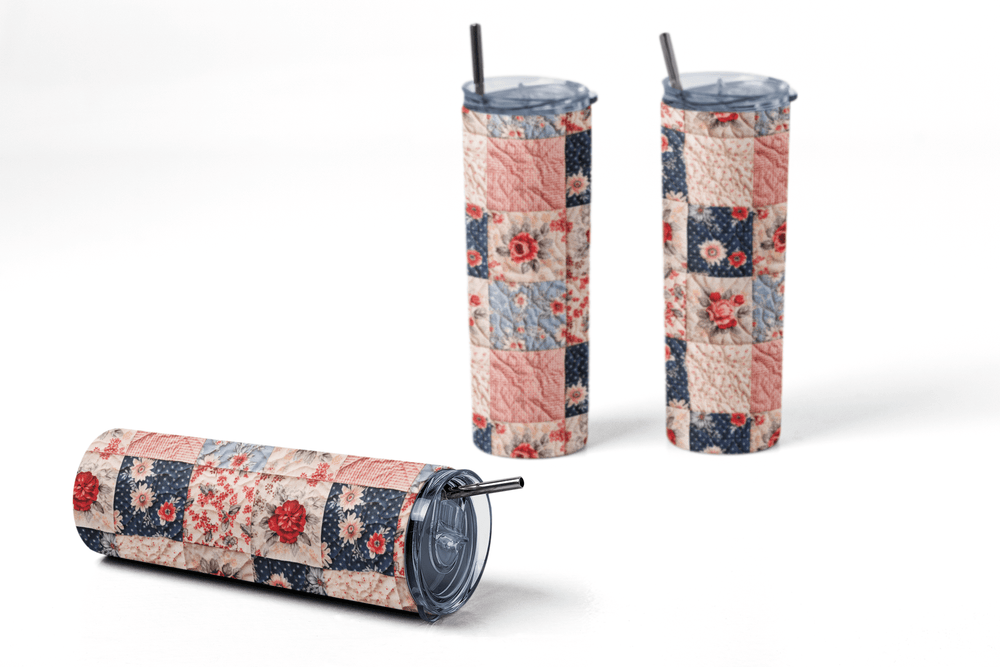 Quilt Pattern Skinny Tumbler - 20 oz. Skinny Tumbler for Quilters - Jammin Threads