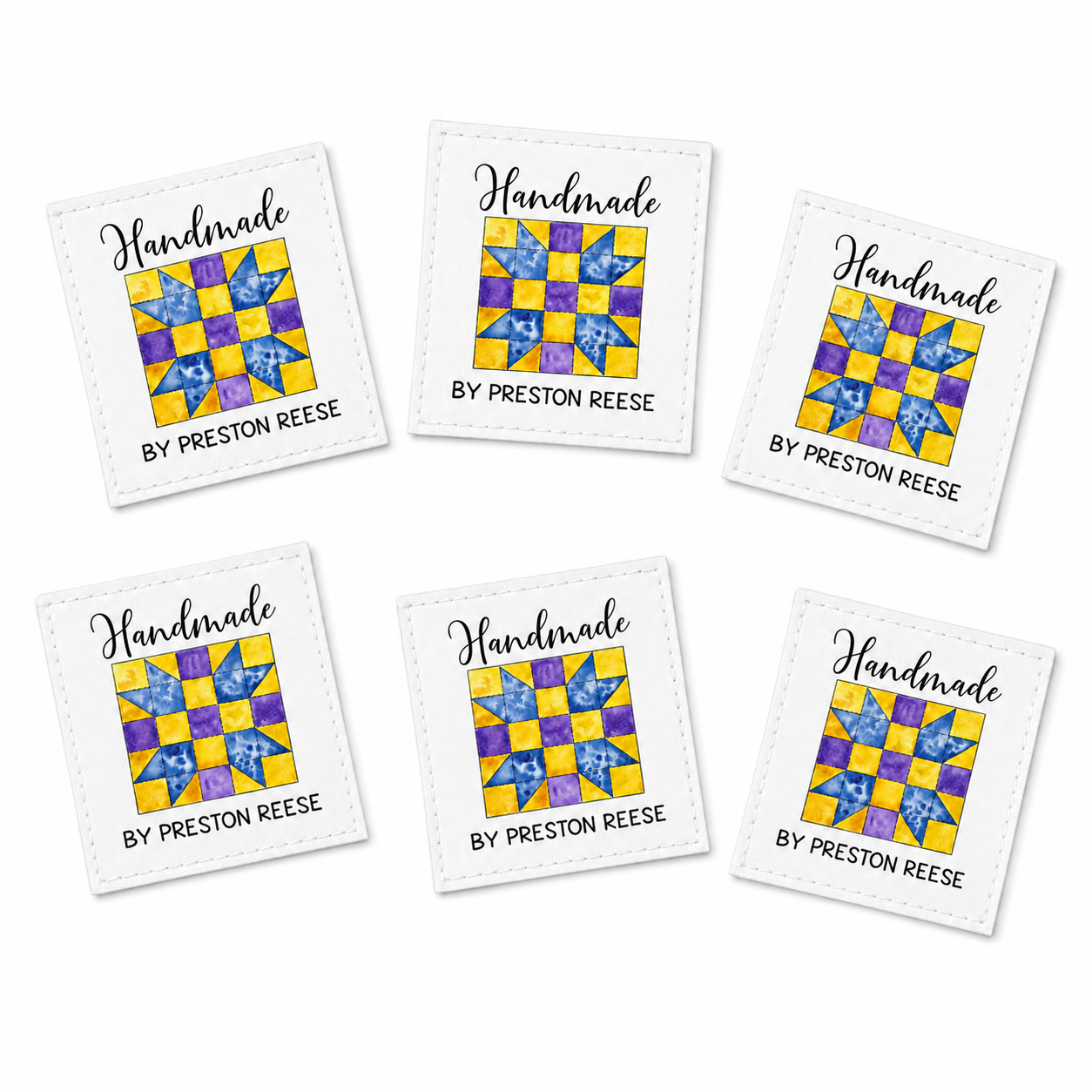 set of 9 quilt labels