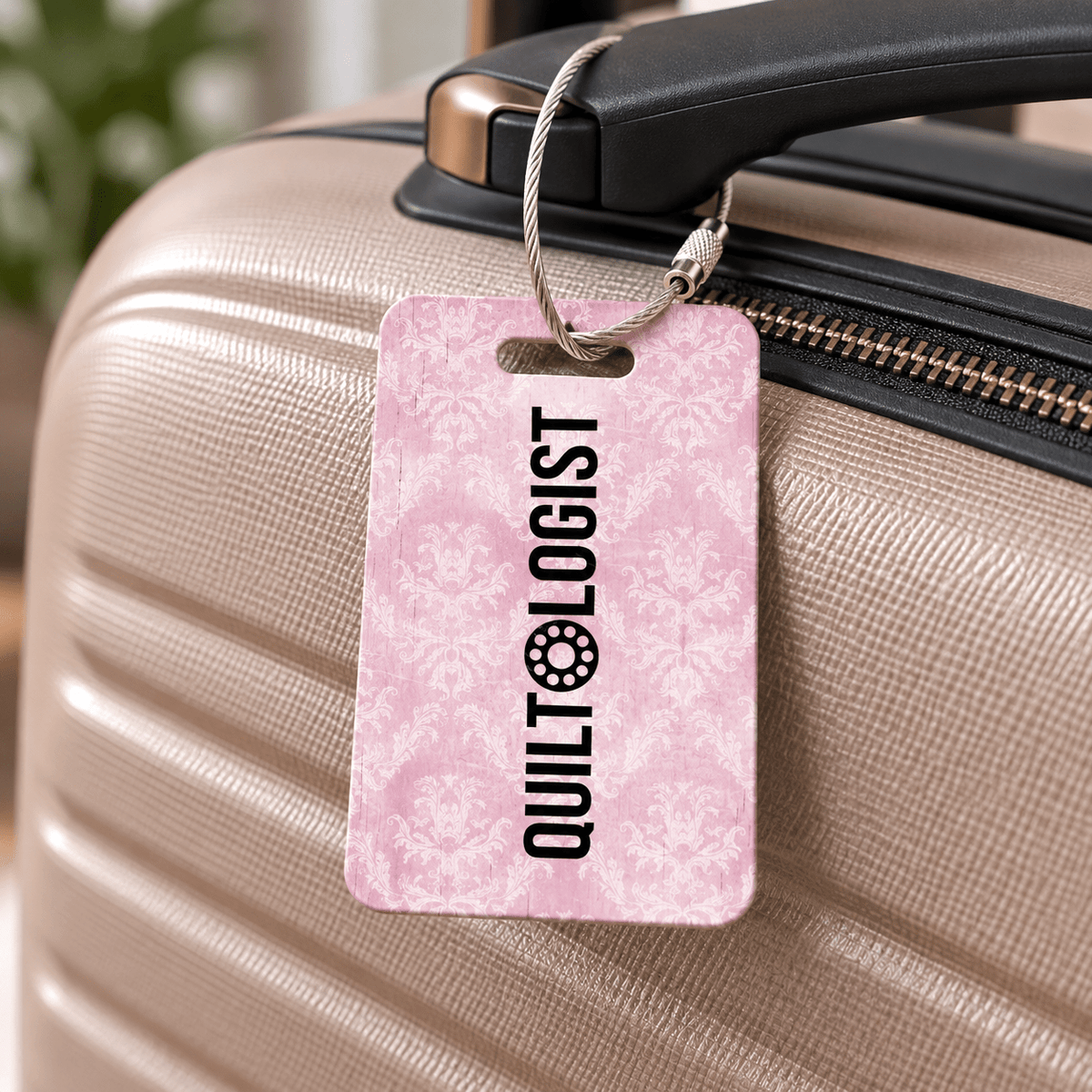 Quiltologist Personalized Luggage Tag – Aluminum Quilter Travel Tag - Jammin Threads