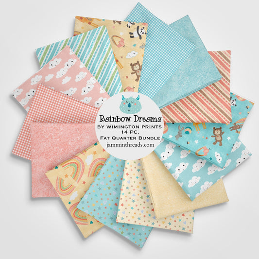 Rainbow Dreams – 14 pc. Fat Quarter Bundle by Jenny Faw for Wilmington Prints – Curated by Jammin’ Threads - Jammin Threads