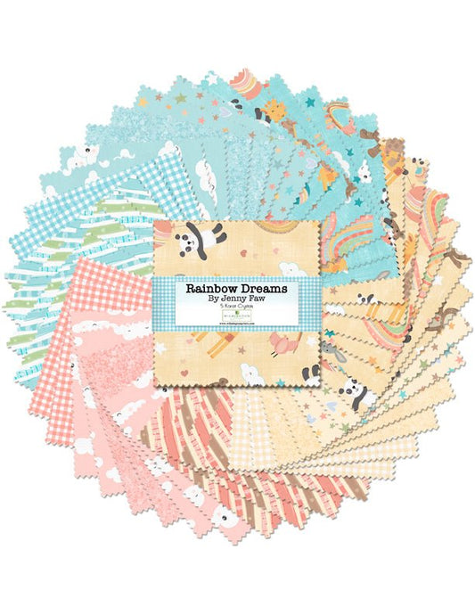 Rainbow Dreams Quilt Fabric 5 Karat Crystals by Jenny Faw 508 - 866 - 508 - Jammin Threads