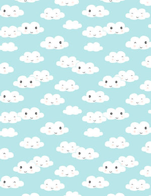 Rainbow Dreams Quilt Fabric Clouds All Over Blue by Jenny Faw 3073 43021 419 - Jammin Threads