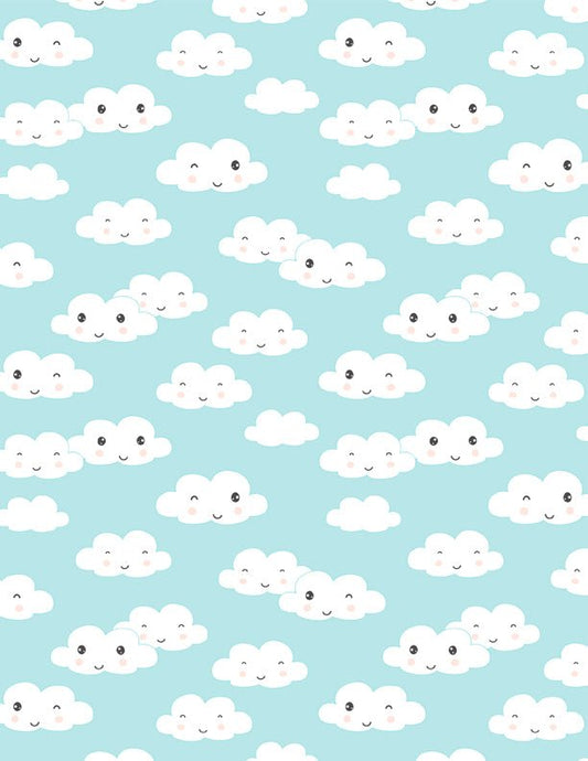 Rainbow Dreams Quilt Fabric Clouds All Over Blue by Jenny Faw 3073 43021 419 - Jammin Threads