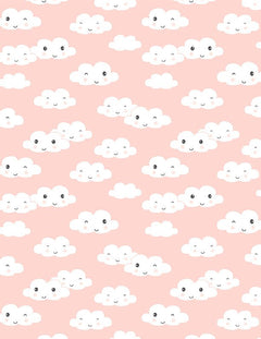 Rainbow Dreams Quilt Fabric Clouds All Over Pink by Jenny Faw 3073 43021 319 - Jammin Threads