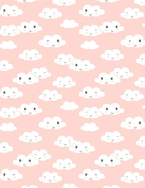 Rainbow Dreams Quilt Fabric Clouds All Over Pink by Jenny Faw 3073 43021 319 - Jammin Threads