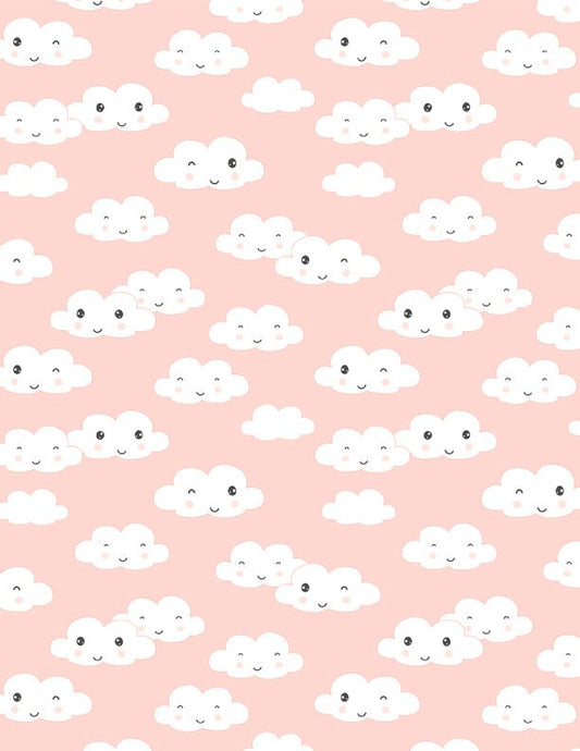 Rainbow Dreams Quilt Fabric Clouds All Over Pink by Jenny Faw 3073 43021 319 - Jammin Threads