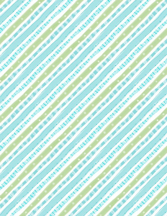 Rainbow Dreams Quilt Fabric Diagonal Stripes Blue by Jenny Faw 3073 43023 471 - Jammin Threads