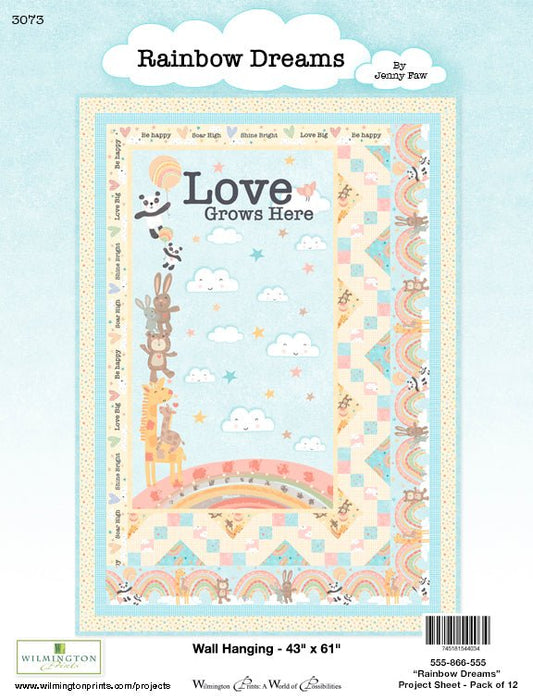 Rainbow Dreams Quilt Kit – 43" x 61" Wall Hanging Designed by Jenny Faw for Wilmington Prints - Jammin Threads
