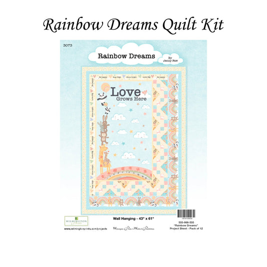 Rainbow Dreams Quilt Kit – 43" x 61" Wall Hanging Designed by Jenny Faw for Wilmington Prints - Jammin Threads