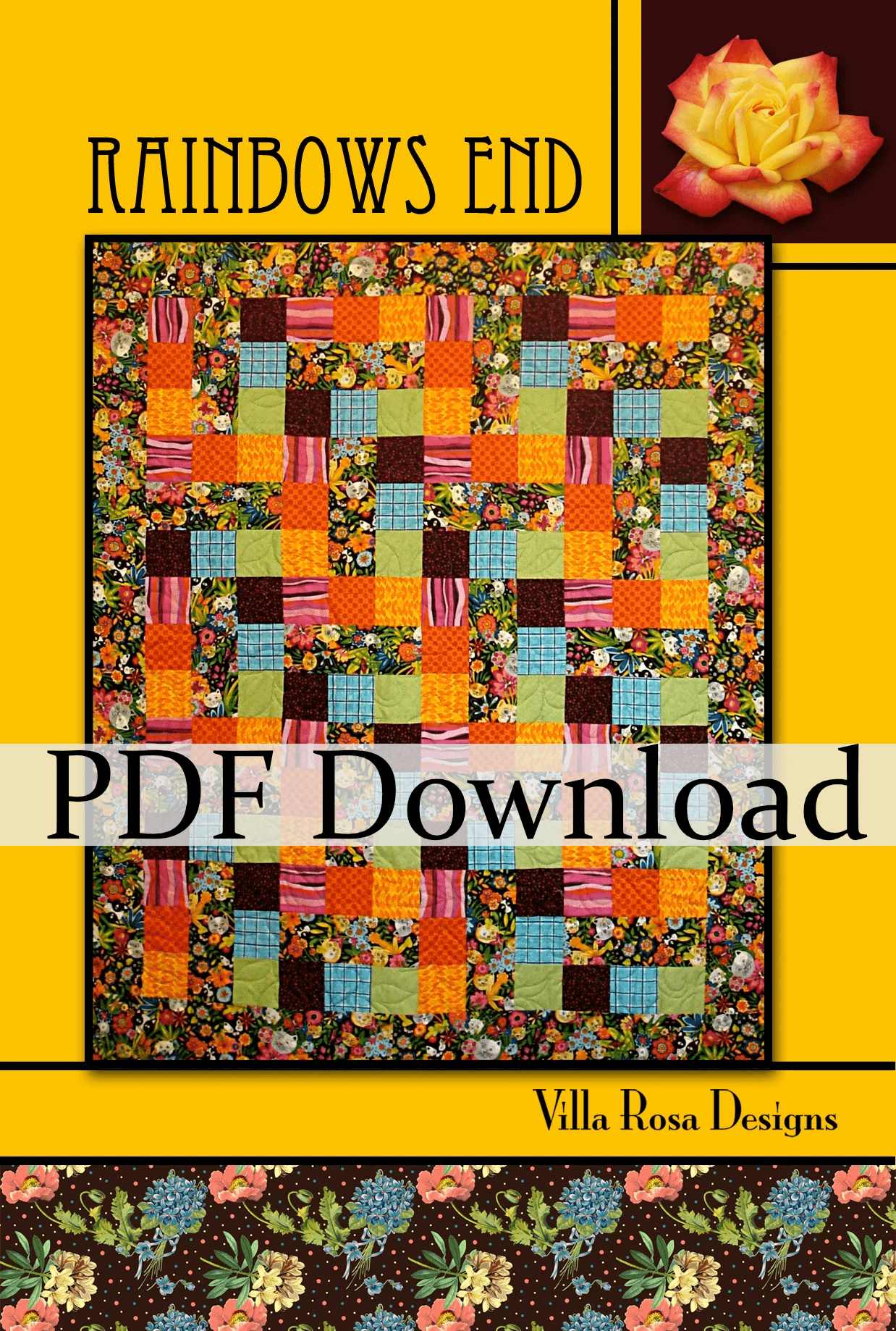 Rainbows End Quilt Pattern by Villa Rosa Designs (PDF Version) - Jammin Threads