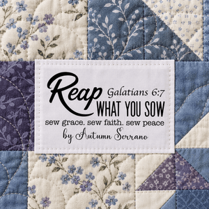 Reap What You Sow Christian Quilt Labels – Galatians 6:7 - Jammin Threads
