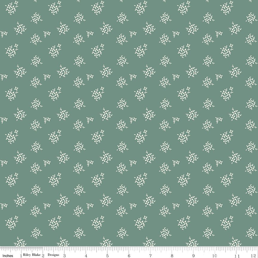 Renew Quilt Fabric Ditsy Aqua by Sandy Gervais C17287 - AQUA - Jammin Threads