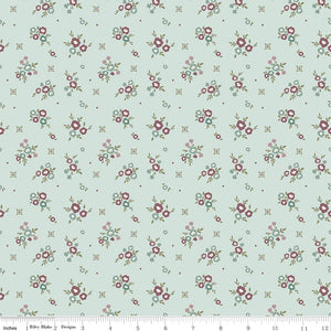 Renew Quilt Fabric Floral Bleached Denim by Sandy Gervais C17281 - BLEACHEDDENIM - Jammin Threads