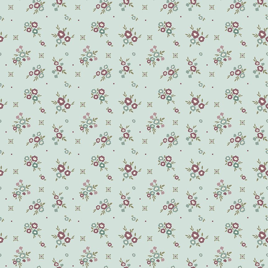 Renew Quilt Fabric Floral Bleached Denim by Sandy Gervais C17281 - BLEACHEDDENIM - Jammin Threads