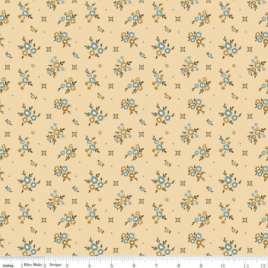 Renew Quilt Fabric Floral Yellow by Sandy Gervais C17281 - YELLOW - Jammin Threads