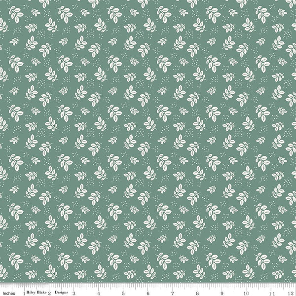 Renew Quilt Fabric Leaves Aqua by Sandy Gervais C17282 - AQUA - Jammin Threads