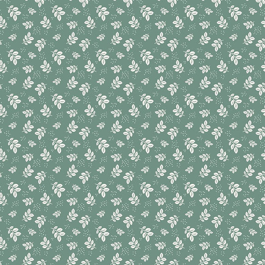 Renew Quilt Fabric Leaves Aqua by Sandy Gervais C17282 - AQUA - Jammin Threads