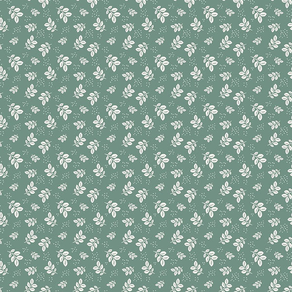 Renew Quilt Fabric Leaves Aqua by Sandy Gervais C17282 - AQUA - Jammin Threads
