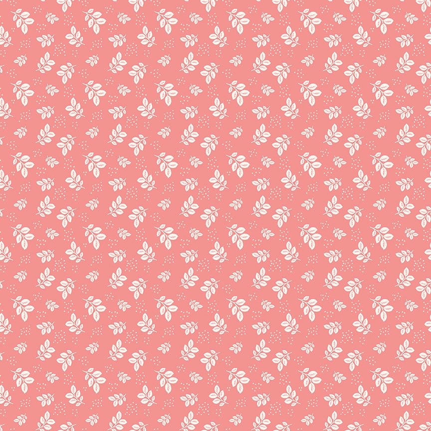 Renew Quilt Fabric Leaves Coral by Sandy Gervais C17282 - CORAL - Jammin Threads